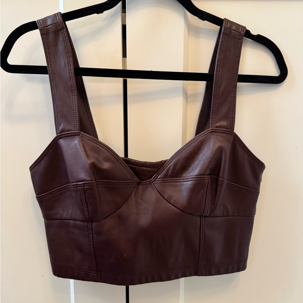 Peter Som Leather Crop Top
